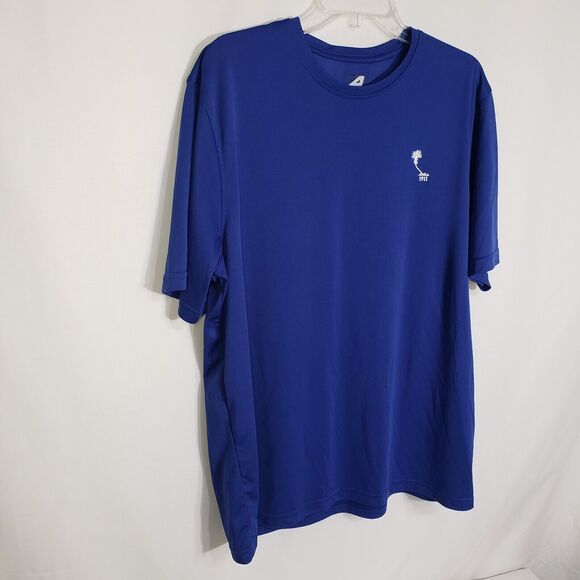 Ahead USA Mens T Shirt Large Blue Short Sleeve Golf Crew Neck Palm Tree 1911 - Picture 3 of 9
